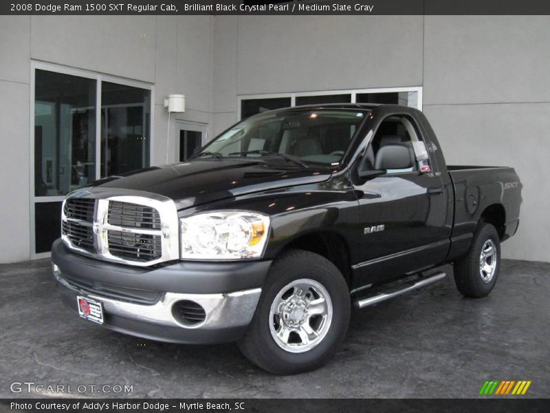 Brilliant Black Crystal Pearl / Medium Slate Gray 2008 Dodge Ram 1500 SXT Regular Cab