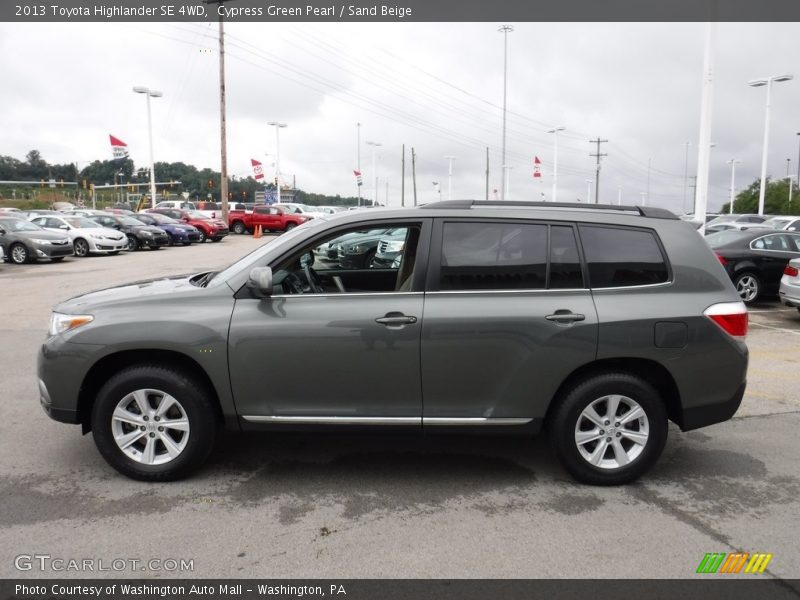 Cypress Green Pearl / Sand Beige 2013 Toyota Highlander SE 4WD
