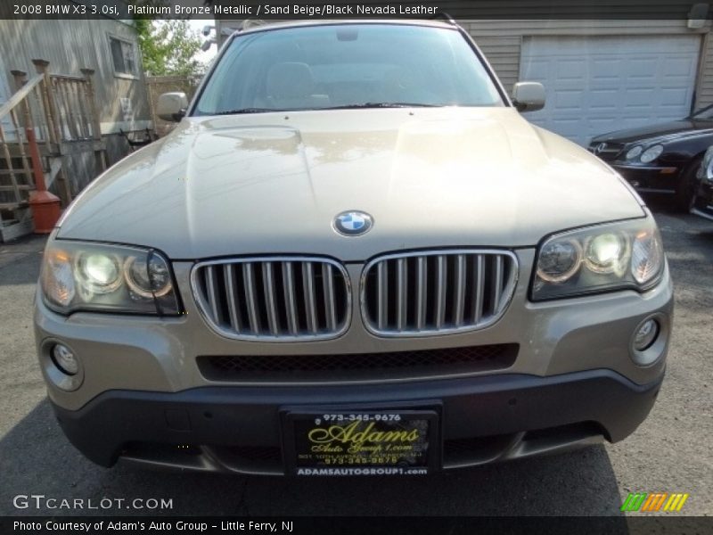 Platinum Bronze Metallic / Sand Beige/Black Nevada Leather 2008 BMW X3 3.0si