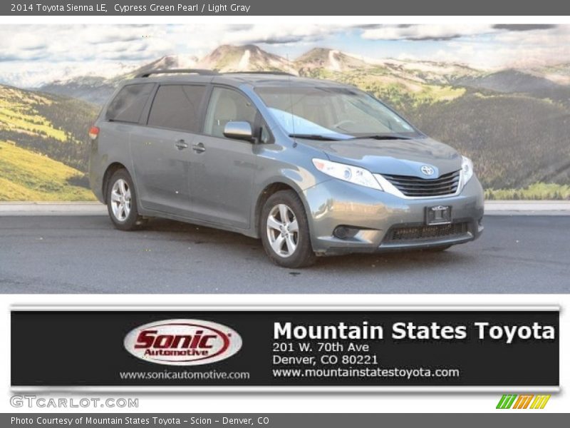 Cypress Green Pearl / Light Gray 2014 Toyota Sienna LE