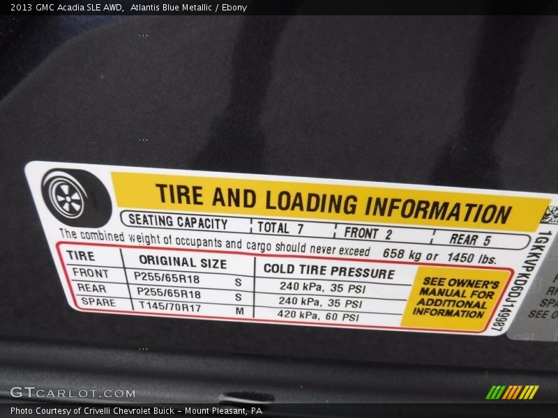 Atlantis Blue Metallic / Ebony 2013 GMC Acadia SLE AWD