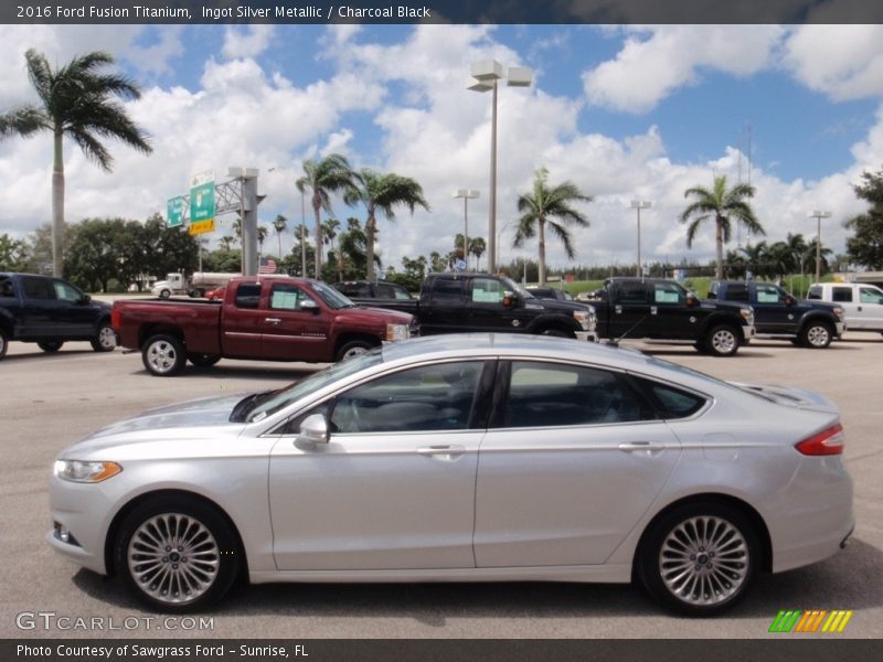 Ingot Silver Metallic / Charcoal Black 2016 Ford Fusion Titanium