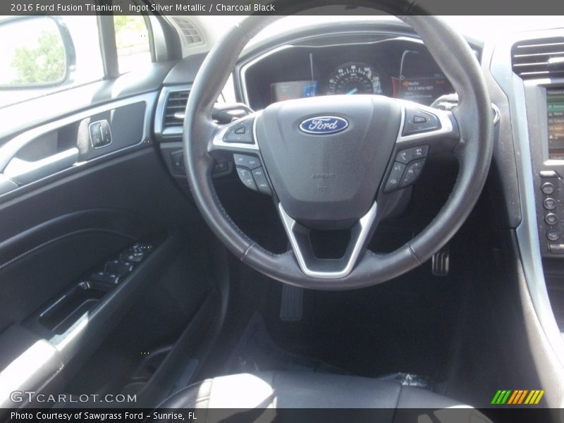 Ingot Silver Metallic / Charcoal Black 2016 Ford Fusion Titanium