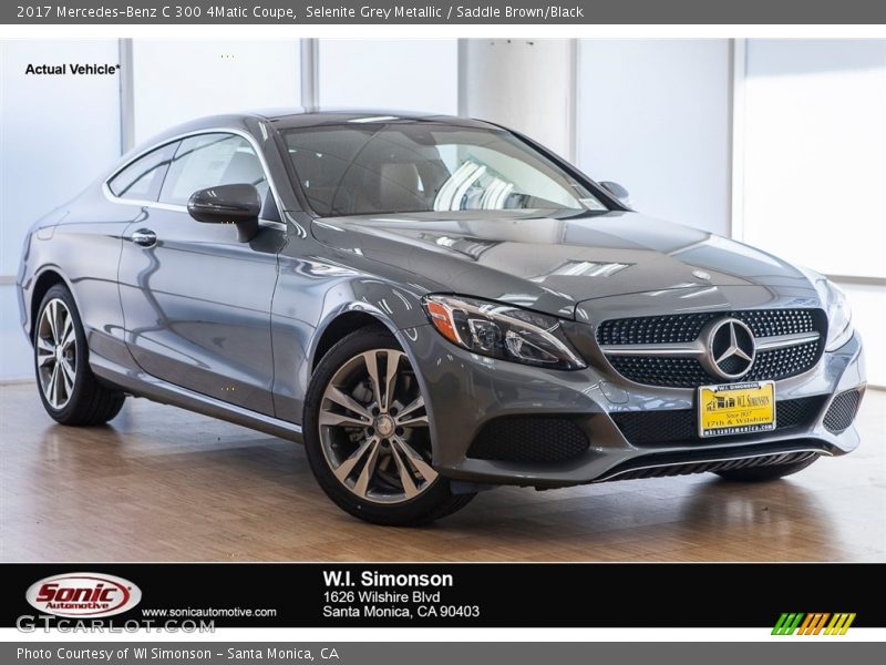 Selenite Grey Metallic / Saddle Brown/Black 2017 Mercedes-Benz C 300 4Matic Coupe