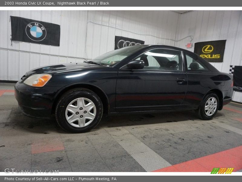 Nighthawk Black Pearl / Black 2003 Honda Civic LX Coupe