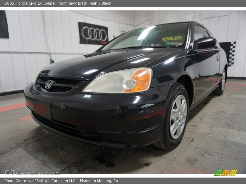 Nighthawk Black Pearl / Black 2003 Honda Civic LX Coupe