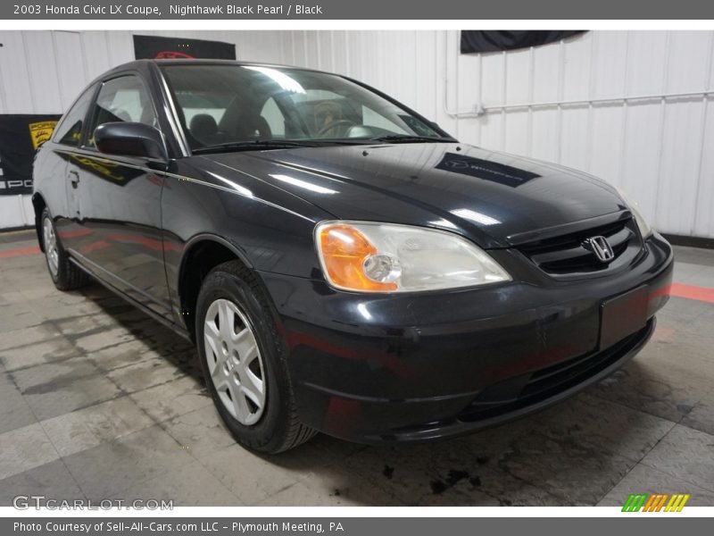 Nighthawk Black Pearl / Black 2003 Honda Civic LX Coupe