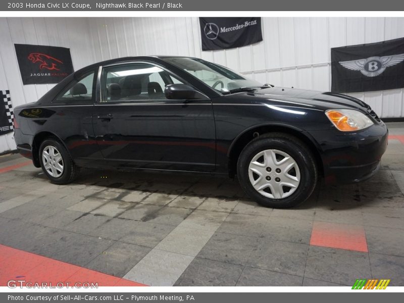Nighthawk Black Pearl / Black 2003 Honda Civic LX Coupe