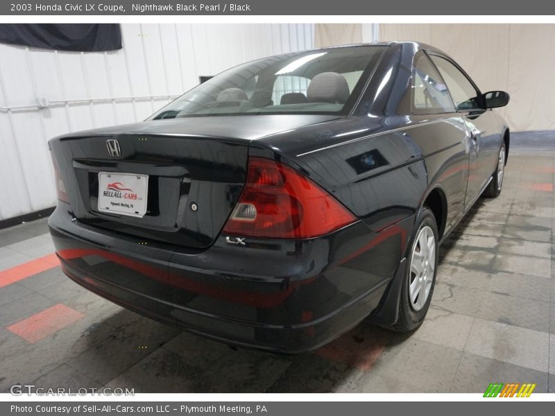 Nighthawk Black Pearl / Black 2003 Honda Civic LX Coupe