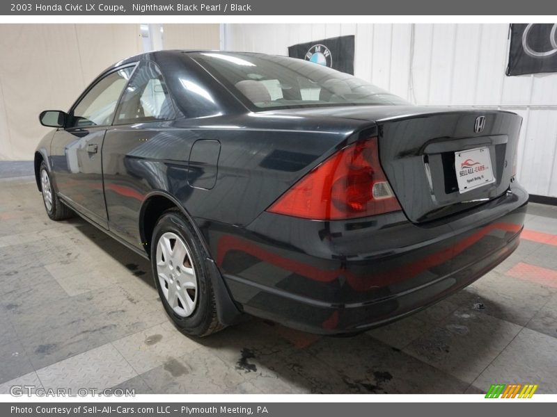 Nighthawk Black Pearl / Black 2003 Honda Civic LX Coupe