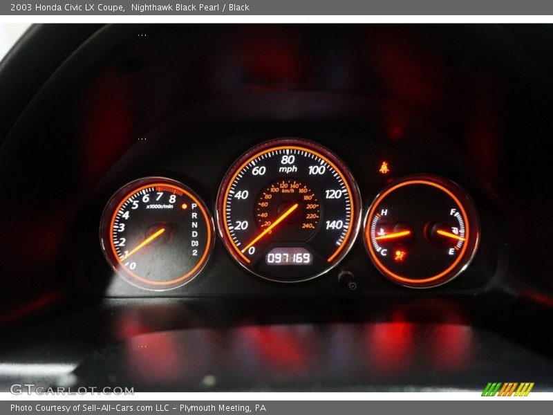 Nighthawk Black Pearl / Black 2003 Honda Civic LX Coupe