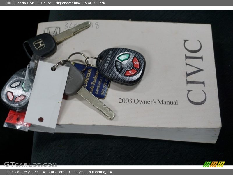 Nighthawk Black Pearl / Black 2003 Honda Civic LX Coupe