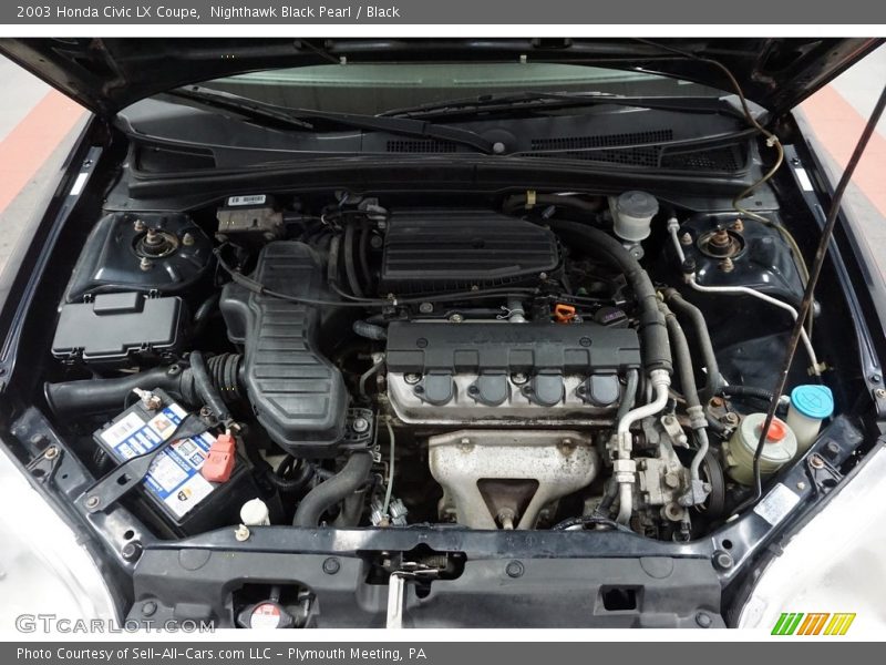 Nighthawk Black Pearl / Black 2003 Honda Civic LX Coupe