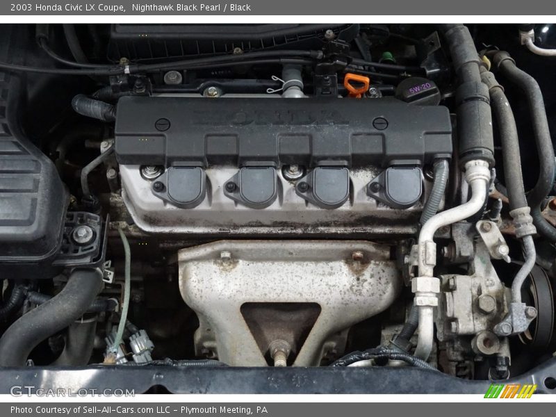 Nighthawk Black Pearl / Black 2003 Honda Civic LX Coupe