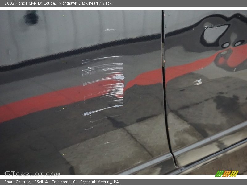 Nighthawk Black Pearl / Black 2003 Honda Civic LX Coupe
