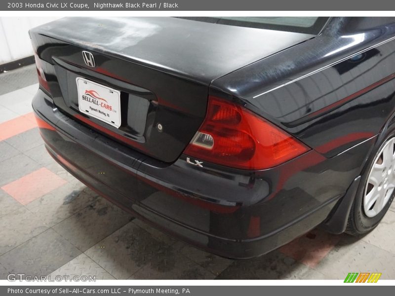 Nighthawk Black Pearl / Black 2003 Honda Civic LX Coupe