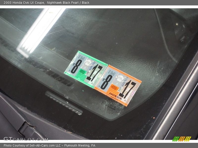 Nighthawk Black Pearl / Black 2003 Honda Civic LX Coupe