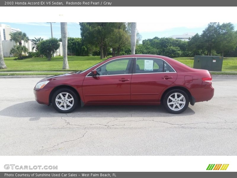 Redondo Red Pearl / Gray 2003 Honda Accord EX V6 Sedan