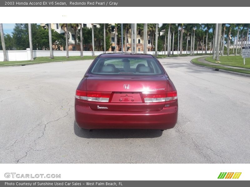 Redondo Red Pearl / Gray 2003 Honda Accord EX V6 Sedan