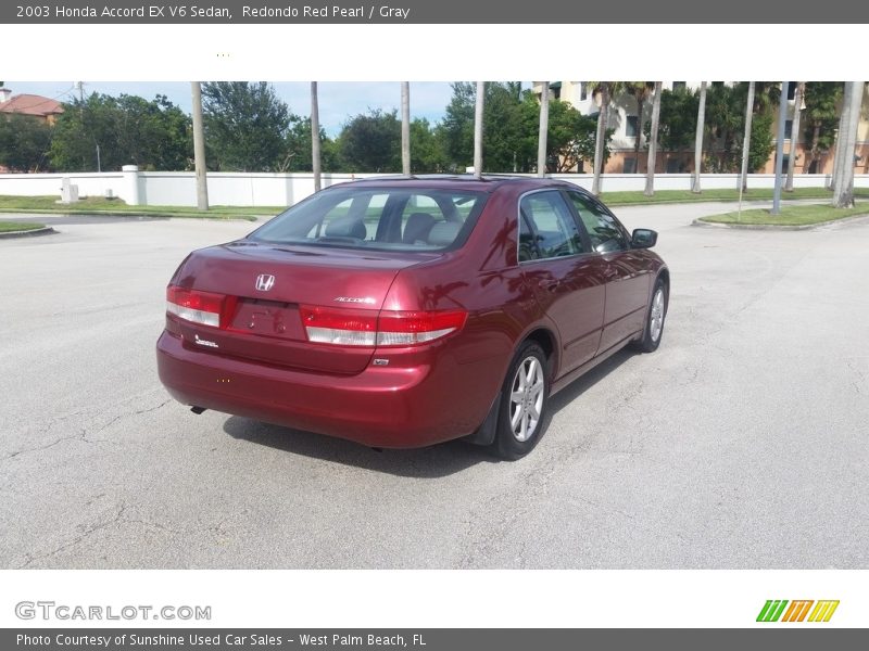 Redondo Red Pearl / Gray 2003 Honda Accord EX V6 Sedan