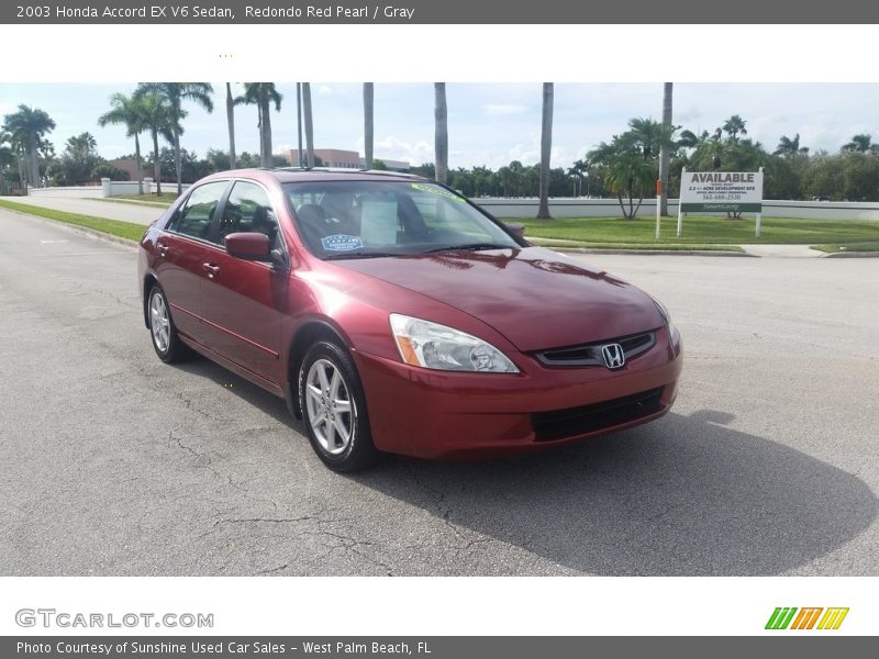 Redondo Red Pearl / Gray 2003 Honda Accord EX V6 Sedan