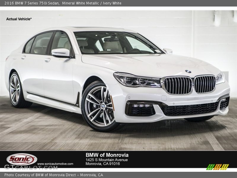 Mineral White Metallic / Ivory White 2016 BMW 7 Series 750i Sedan