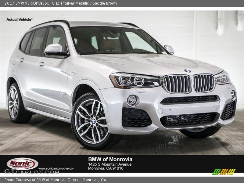 Glacier Silver Metallic / Saddle Brown 2017 BMW X3 xDrive35i