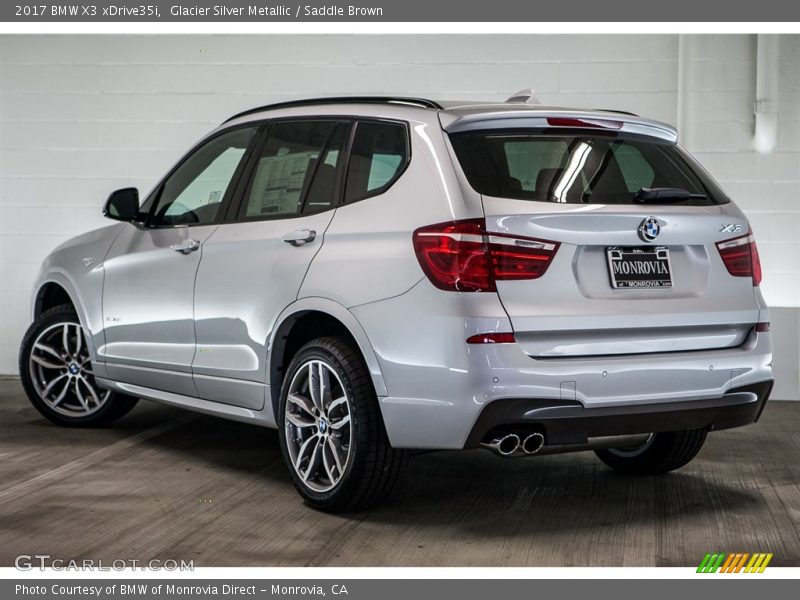 Glacier Silver Metallic / Saddle Brown 2017 BMW X3 xDrive35i