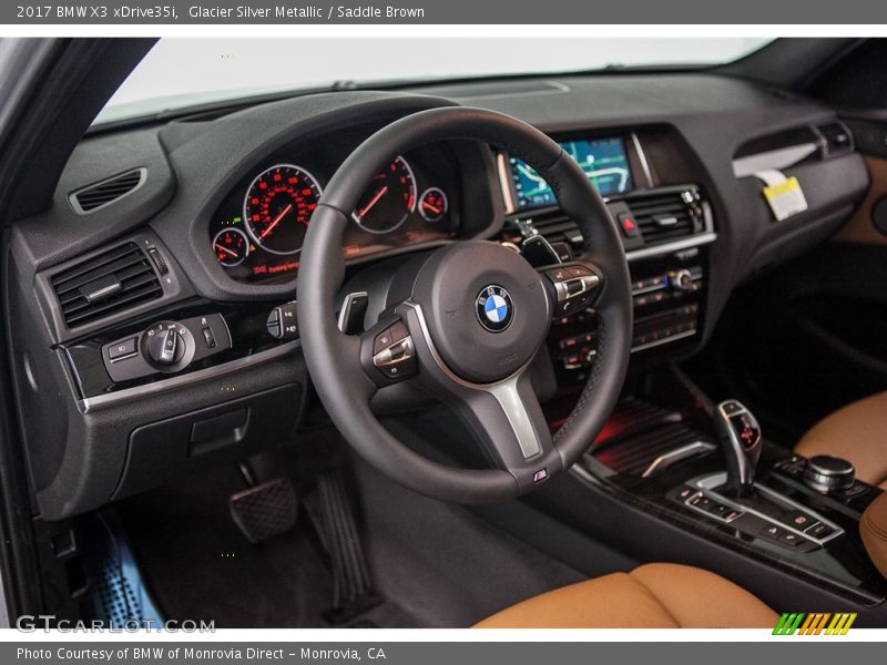 Glacier Silver Metallic / Saddle Brown 2017 BMW X3 xDrive35i