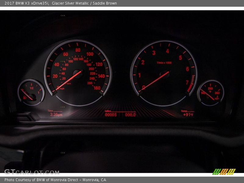 Glacier Silver Metallic / Saddle Brown 2017 BMW X3 xDrive35i