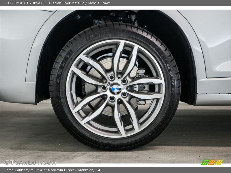 Glacier Silver Metallic / Saddle Brown 2017 BMW X3 xDrive35i