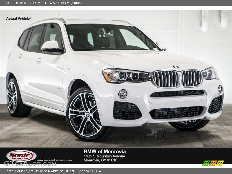 Alpine White / Black 2017 BMW X3 xDrive35i