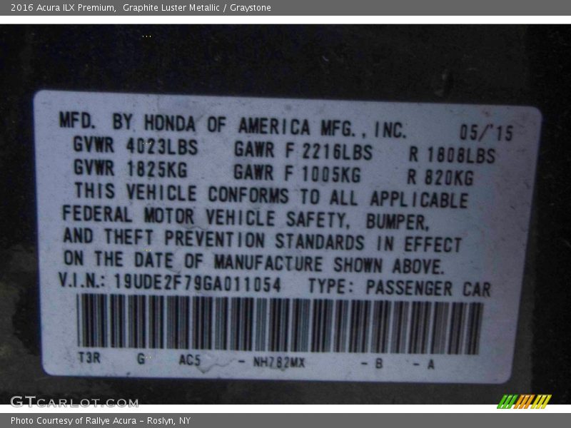 Graphite Luster Metallic / Graystone 2016 Acura ILX Premium