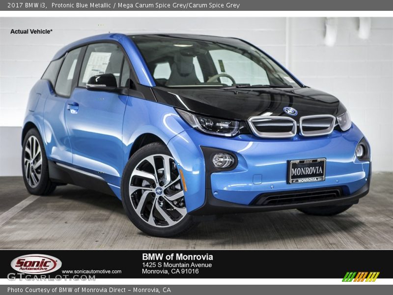 Protonic Blue Metallic / Mega Carum Spice Grey/Carum Spice Grey 2017 BMW i3