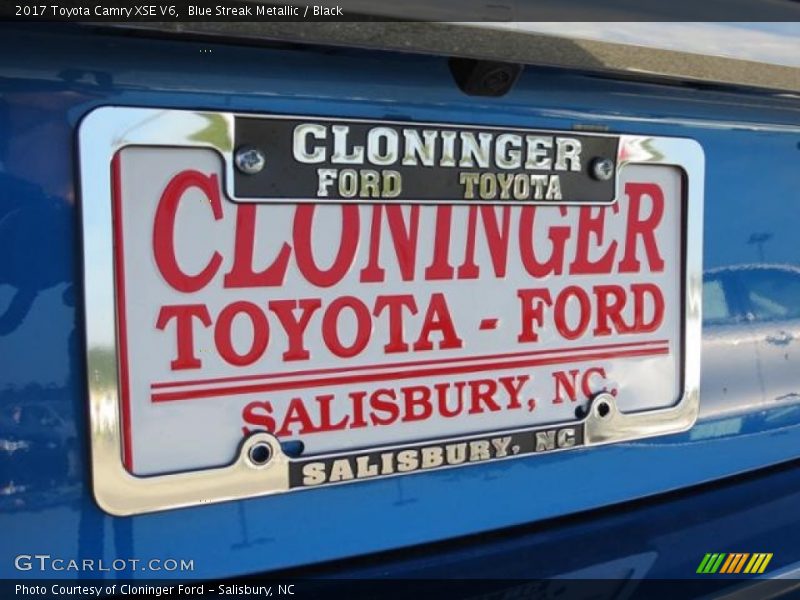 Blue Streak Metallic / Black 2017 Toyota Camry XSE V6