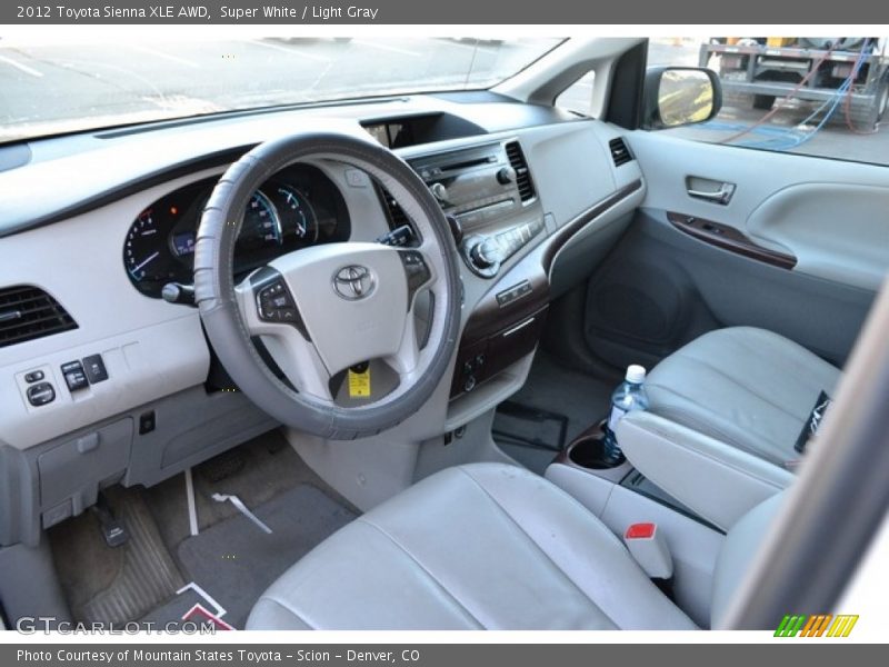 Super White / Light Gray 2012 Toyota Sienna XLE AWD