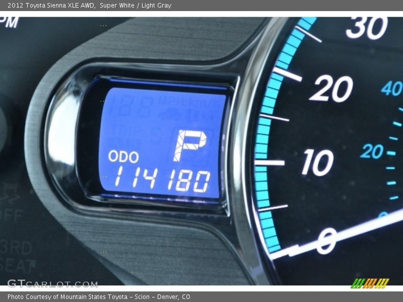 Super White / Light Gray 2012 Toyota Sienna XLE AWD
