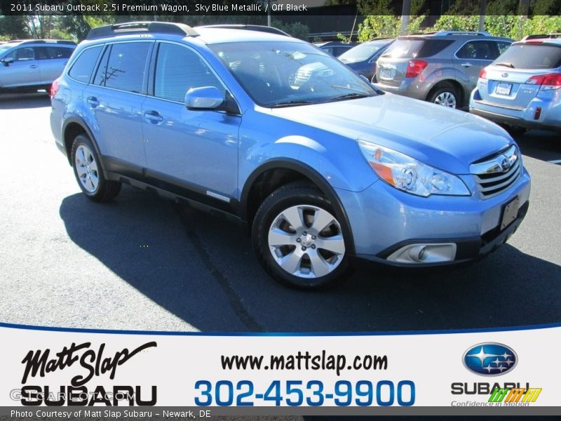 Sky Blue Metallic / Off Black 2011 Subaru Outback 2.5i Premium Wagon