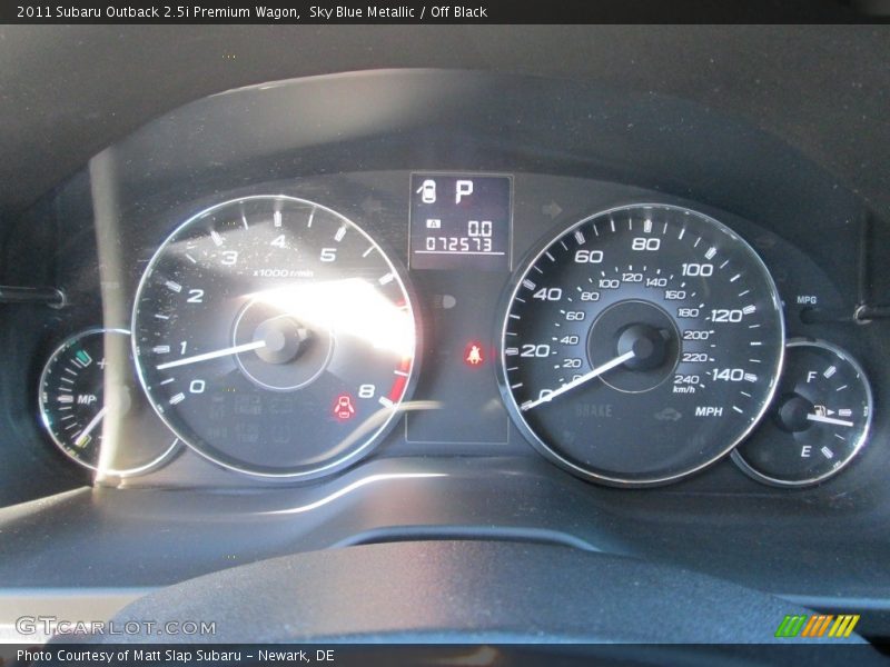 Sky Blue Metallic / Off Black 2011 Subaru Outback 2.5i Premium Wagon