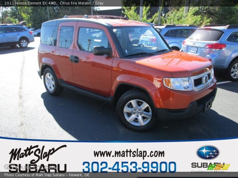 Citrus Fire Metallic / Gray 2011 Honda Element EX 4WD