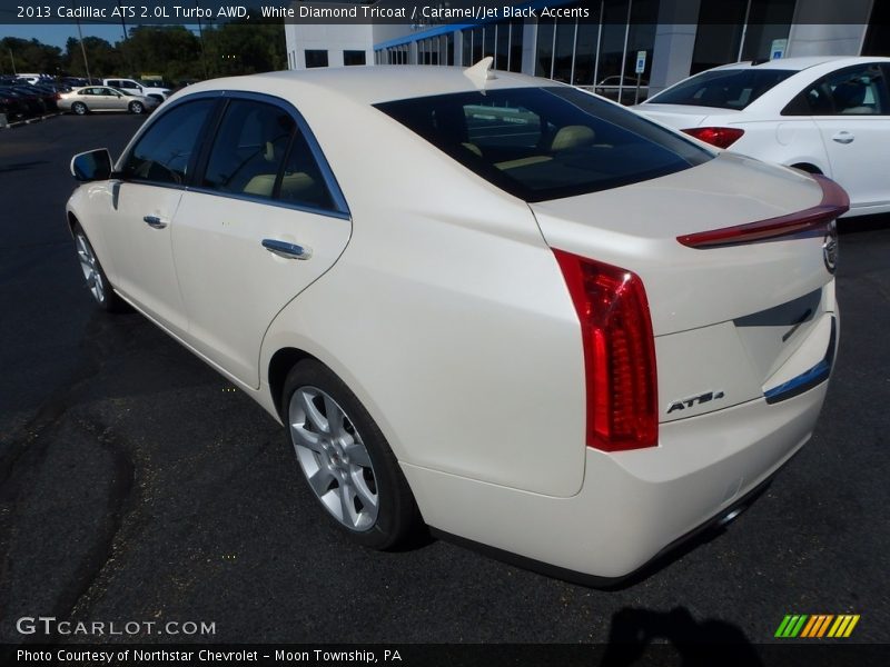 White Diamond Tricoat / Caramel/Jet Black Accents 2013 Cadillac ATS 2.0L Turbo AWD