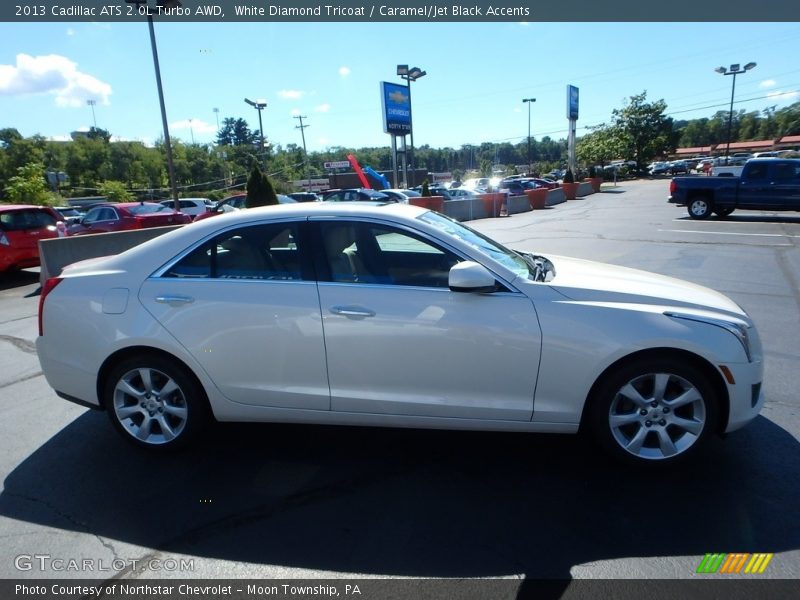 White Diamond Tricoat / Caramel/Jet Black Accents 2013 Cadillac ATS 2.0L Turbo AWD