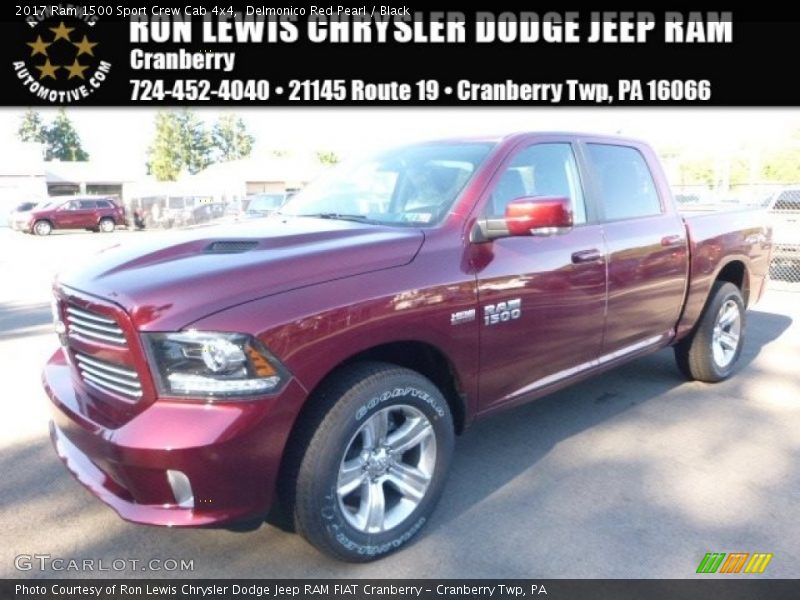 Delmonico Red Pearl / Black 2017 Ram 1500 Sport Crew Cab 4x4