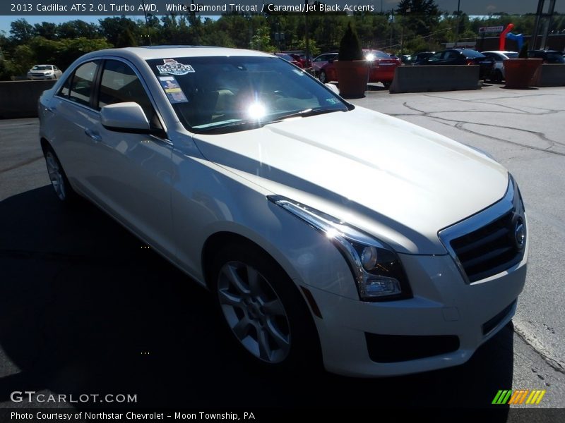 White Diamond Tricoat / Caramel/Jet Black Accents 2013 Cadillac ATS 2.0L Turbo AWD
