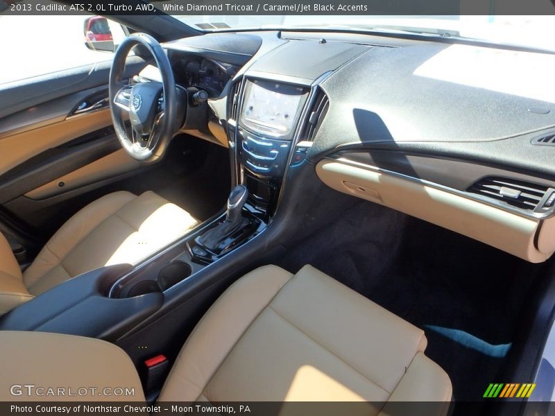 White Diamond Tricoat / Caramel/Jet Black Accents 2013 Cadillac ATS 2.0L Turbo AWD