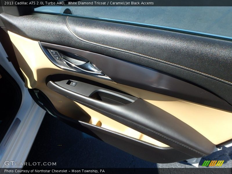 White Diamond Tricoat / Caramel/Jet Black Accents 2013 Cadillac ATS 2.0L Turbo AWD