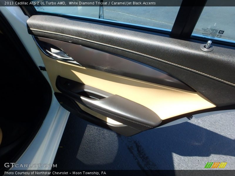 White Diamond Tricoat / Caramel/Jet Black Accents 2013 Cadillac ATS 2.0L Turbo AWD