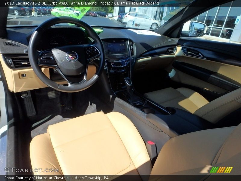 White Diamond Tricoat / Caramel/Jet Black Accents 2013 Cadillac ATS 2.0L Turbo AWD