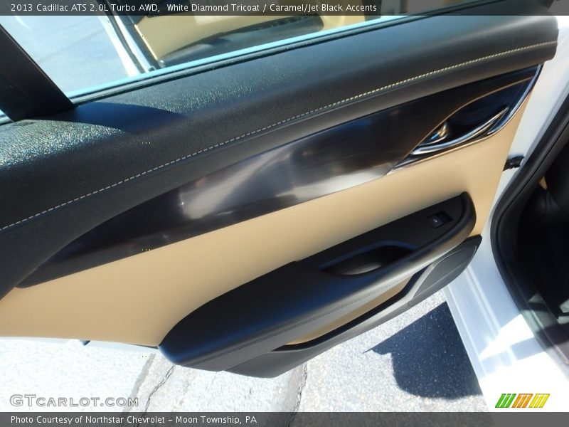 White Diamond Tricoat / Caramel/Jet Black Accents 2013 Cadillac ATS 2.0L Turbo AWD