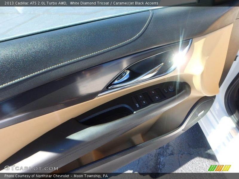 White Diamond Tricoat / Caramel/Jet Black Accents 2013 Cadillac ATS 2.0L Turbo AWD